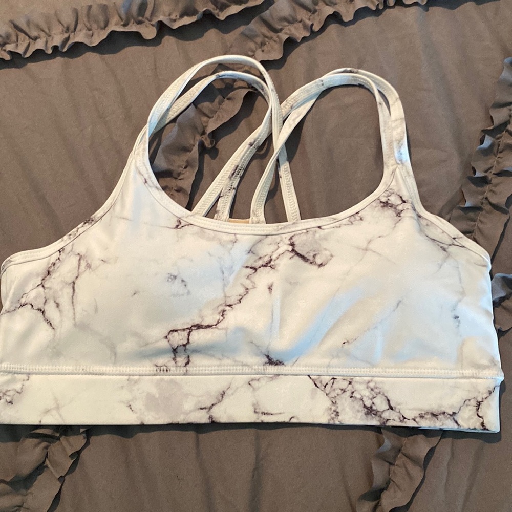 Buffbunny white marble Jade bra